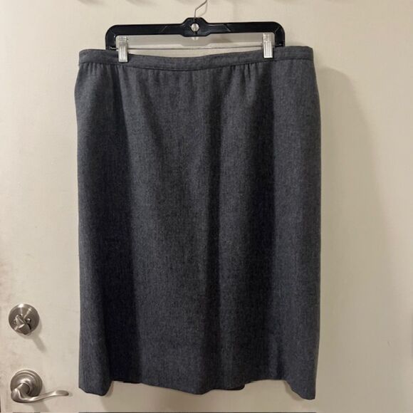 Pendleton Womens Gray 100% Virgin Wool Lined Skirt With Pockets Sz LG/XL - Picture 4 of 11